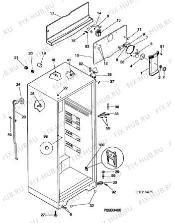 Взрыв-схема холодильника Kelvinator KBNT16NSEW2 - Схема узла C10 Cabinet